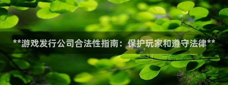 新宝gg是合法的吗：**游戏发行公司合法性指南：保护玩家和遵守法律**